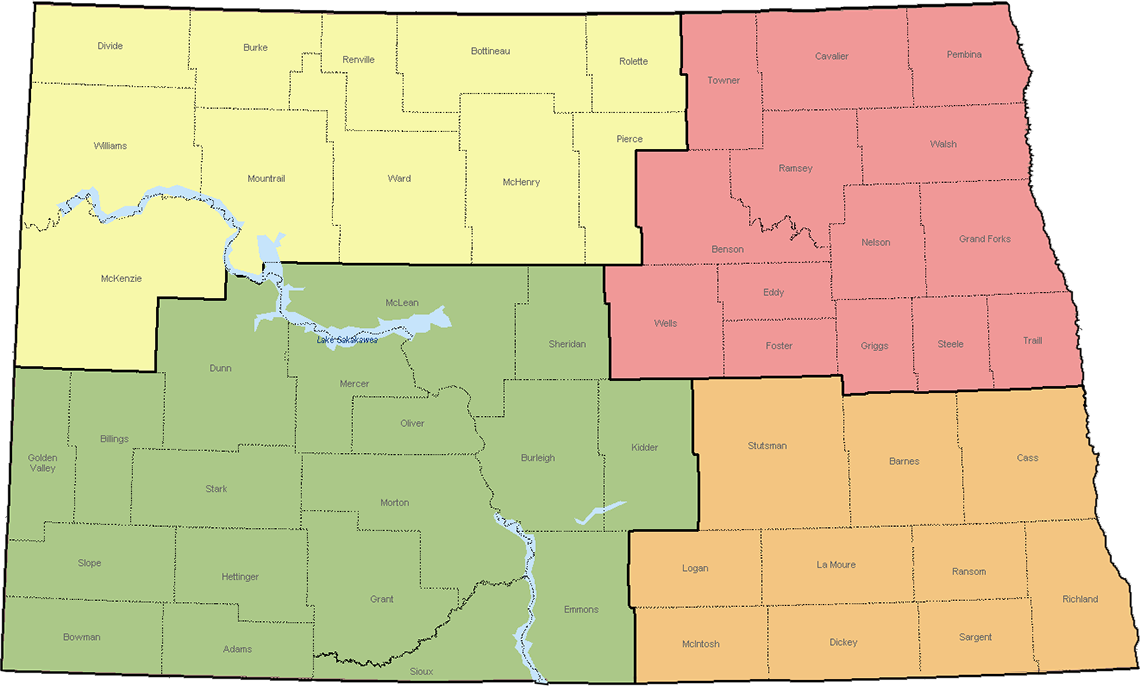 Interactive map of North Dakota